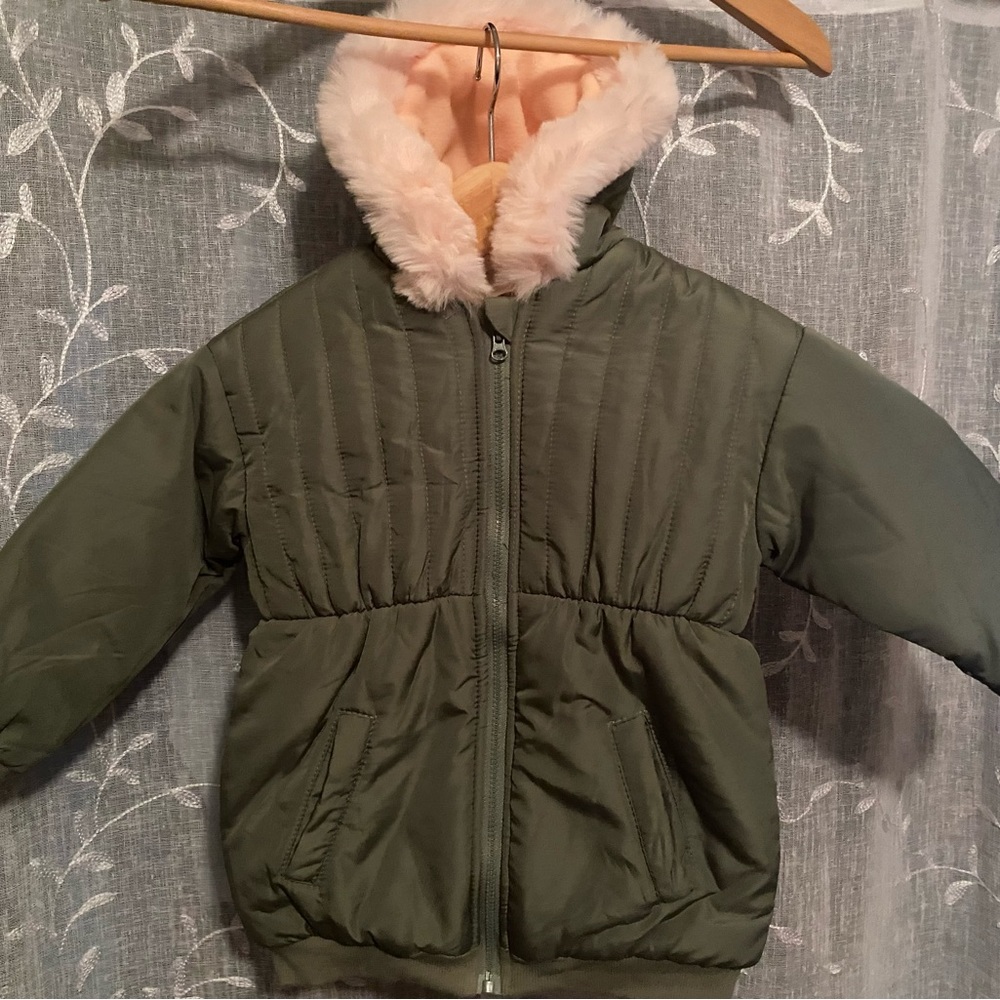 First Impressions Girls Coat NWT Sz 3T green pink